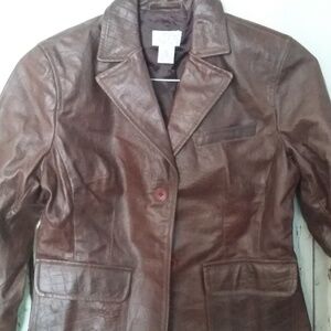 Ann Taylor Loft 100% Leather Jacket 6P vintage